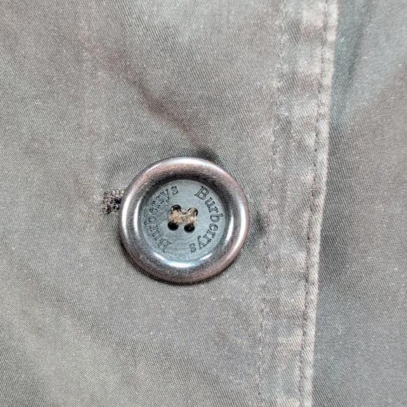 Vintage Burberry Coat Size Large Lined Button Front Nova Check Classic READ - Picture 11 of 15